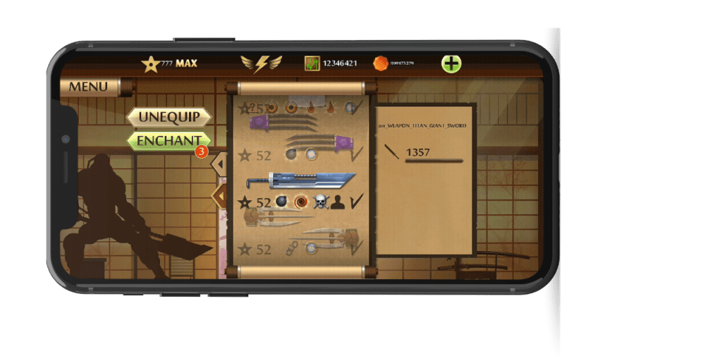 Titan’s Desolator weapon in shadow fight 2 apk 