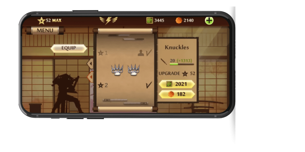 Knuckles weapon in shadow fight 2
