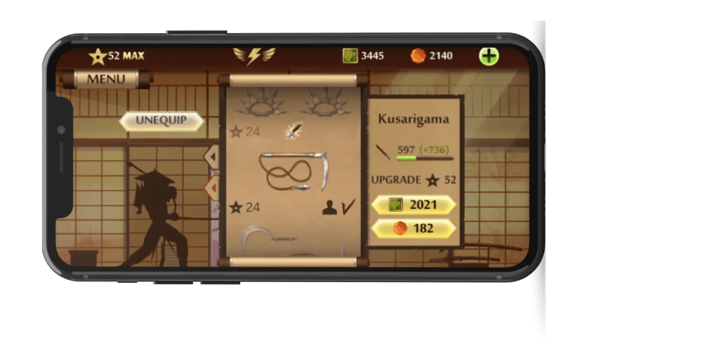 kusarigama weapon in shadow fight 2 apk 