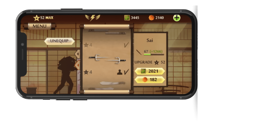 sai gun weapon in shadow fight 2 apk 